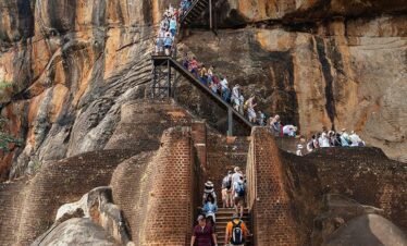 Climbing Sigiriya Rock Fortress, Lion Rock, Sri Lanka